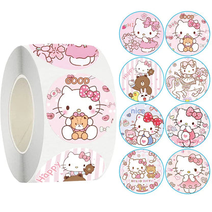 500pcs Hello Kitty Sanrio Sticker Roll for Kids Crafts and Gifts

