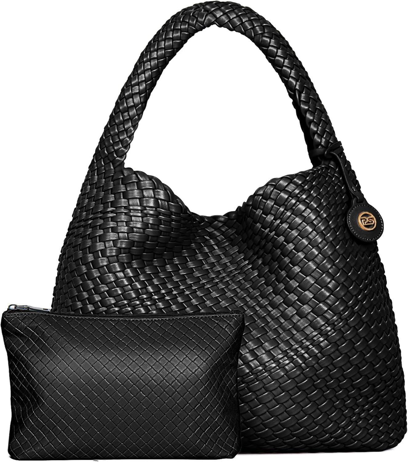 Handmade woven leather tote bag