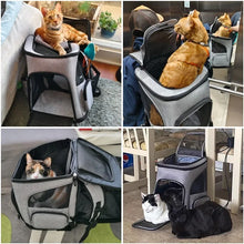 Expandable and breathable cat carrier backpack for travel with foldable design for small pets

