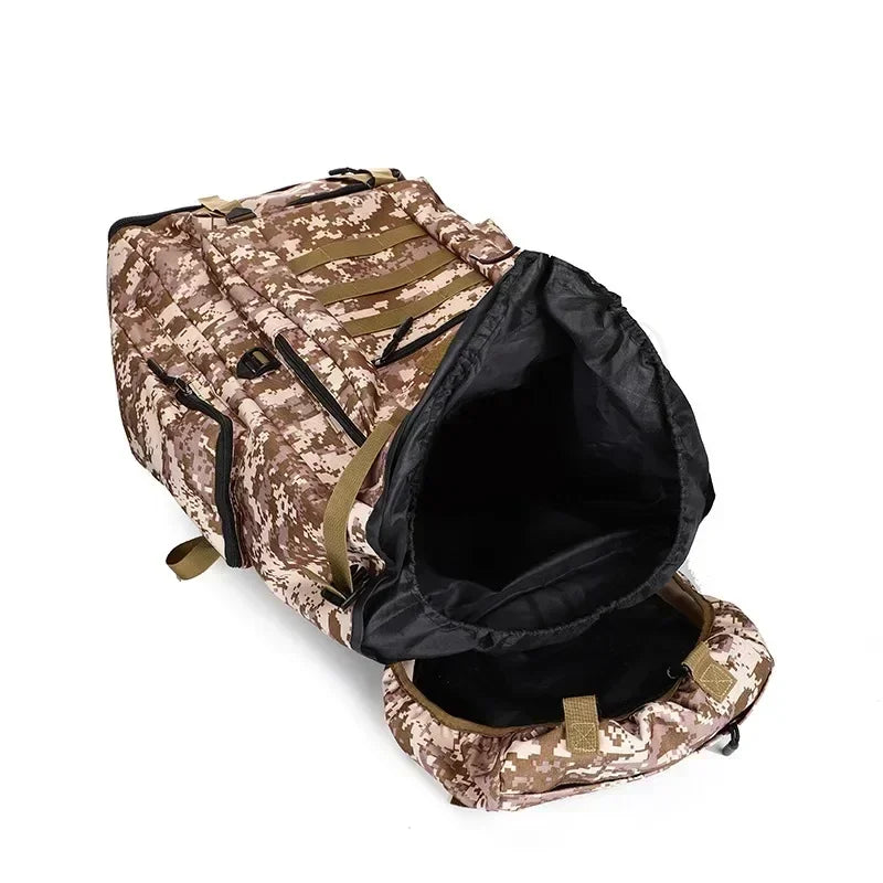 Large tactical hiking backpack 100L for mountaineering, camping and outdoor travel