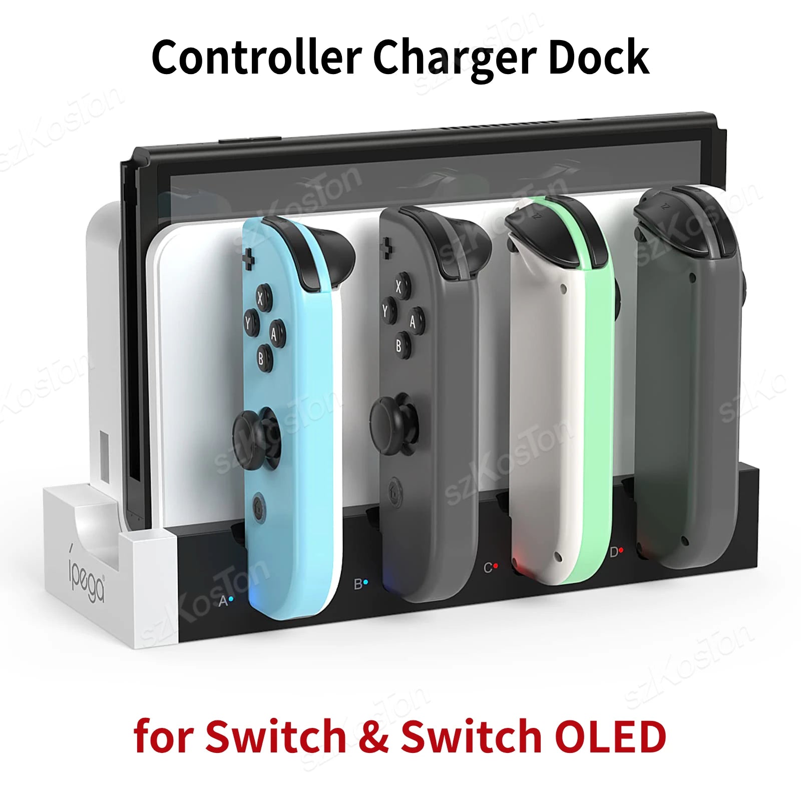 Nintendo Switch OLED Charger Dock for Charging Joycon Controllers with LED Indicators

