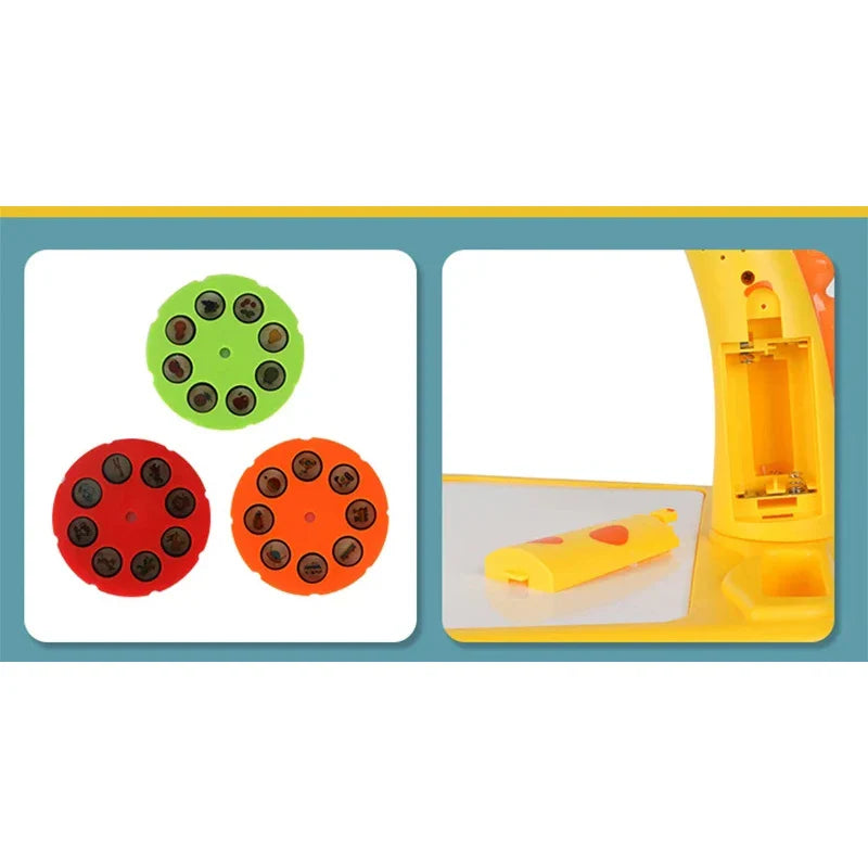 "LED Art Projector for Kids with Drawing Table and Painting Board"

