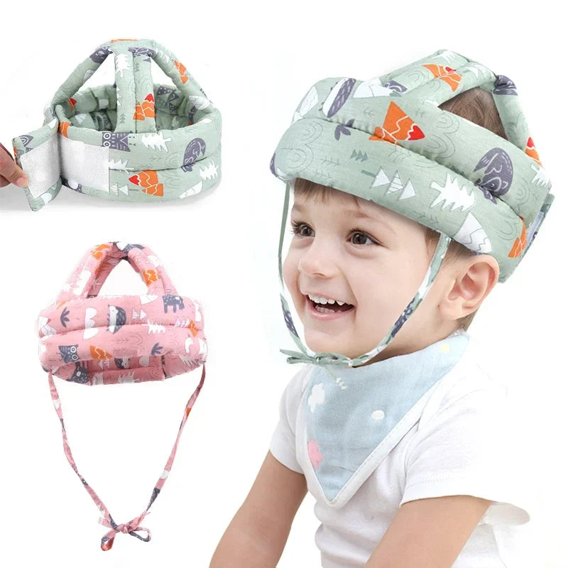 Baby head protection hat with soft padding for indoor safety and fall prevention

