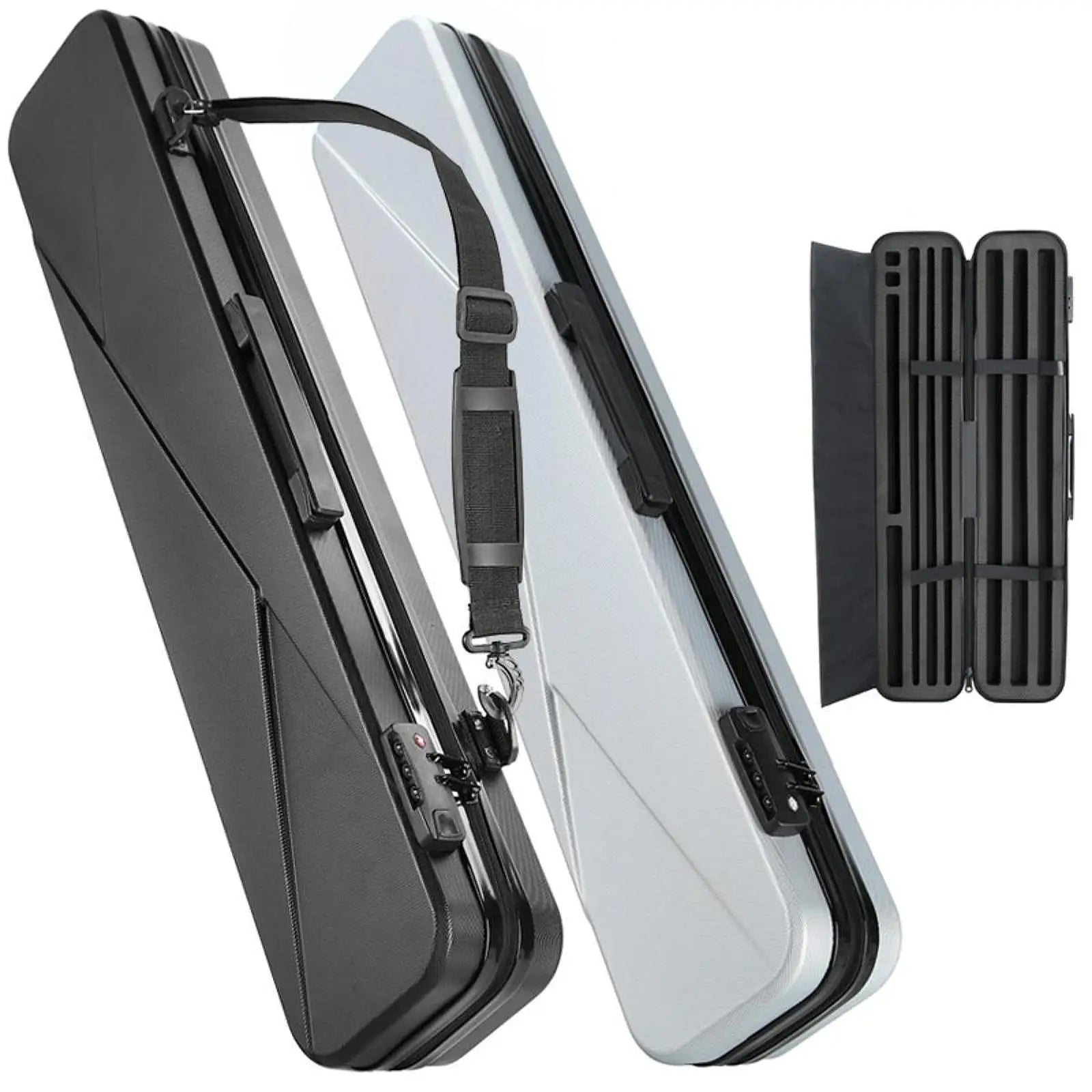 Waterproof billiards pool cue carrying case with lockable hard shell

