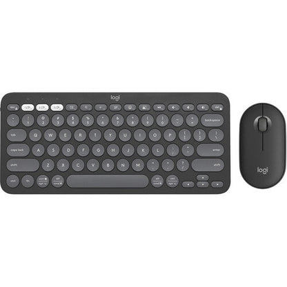 Bluetooth wireless keyboard and mouse Logitech Pebble 2   Combo Tonal graphite