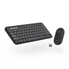 Bluetooth wireless keyboard and mouse Logitech Pebble 2   Combo Tonal graphite