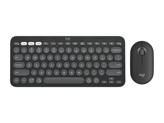 Bluetooth wireless keyboard and mouse Logitech Pebble 2   Combo Tonal graphite