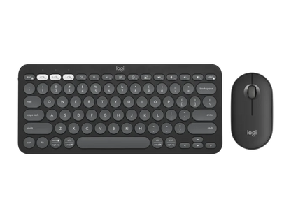 Bluetooth wireless keyboard and mouse Logitech Pebble 2   Combo Tonal graphite