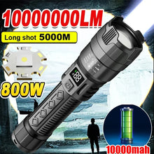 Ultra Bright LED Flashlight with 2000LM Output, Type-C Rechargeable Zoom Torch for Camping, Emergency, and Outdoor Use