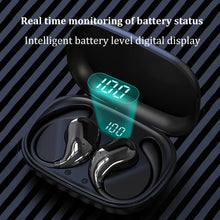 Bluetooth 5.4 Ear Hook Headphones with TWS wireless tech, HiFi stereo sound, waterproof design, LED display, and long standby touch earbuds
