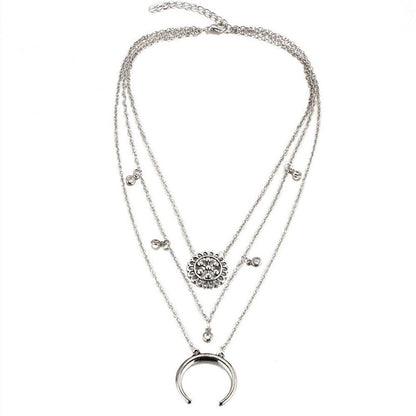 Vintage multi-layer tassel pendant necklace for women