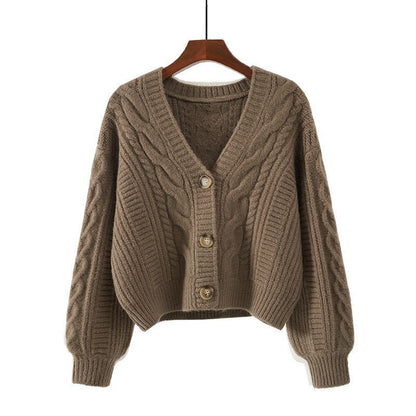 BXOXO Shop Y2K Outfits Spring Korean Style Western Style Sweater, loose V-neck knitted cardigan for women’s retro fashion.