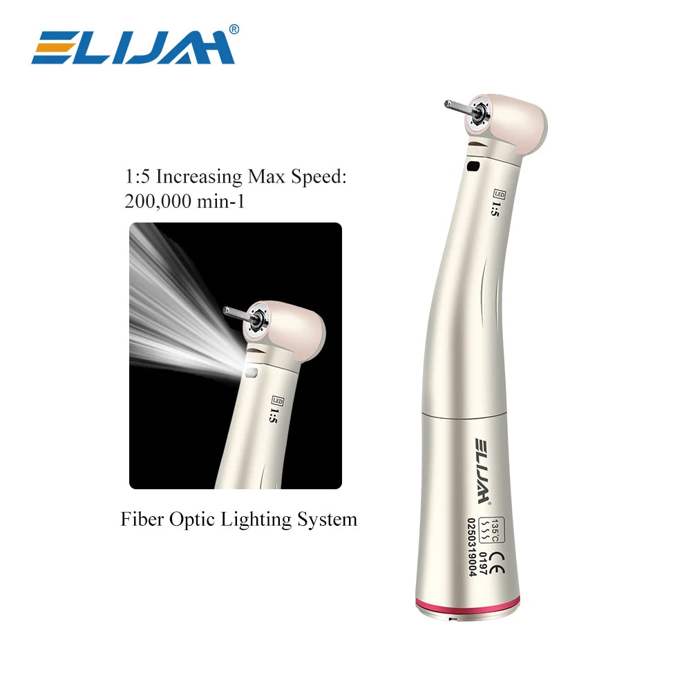 Elijah dental contra angle handpiece with fiber optic for precise dental procedures