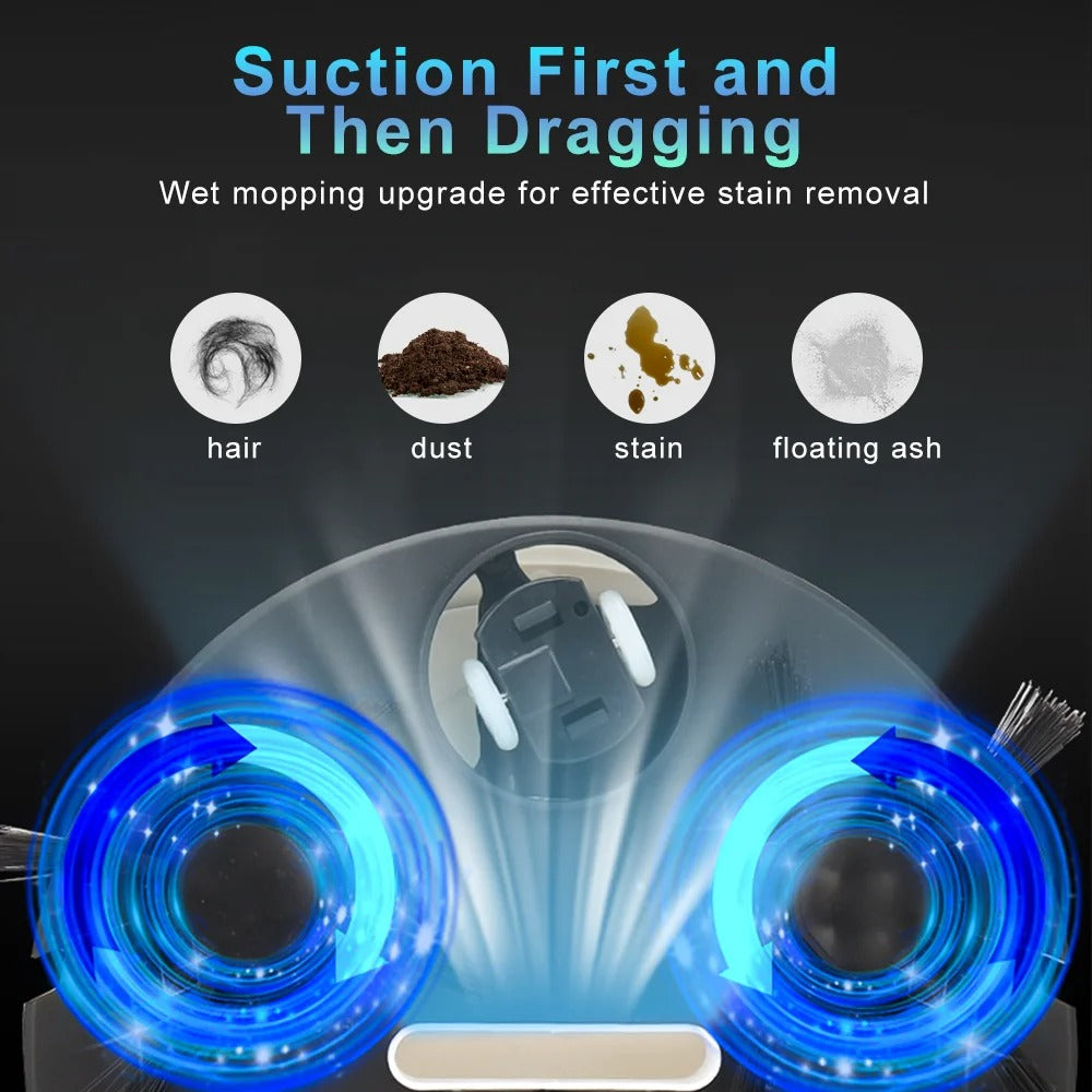 2-in-1 Smart Robotic Vacuum and Mop for Automatic Floor Cleaning
