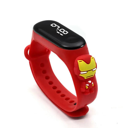 Marvel Spider-Man Children's Cartoon Fashion Watches Stitch Iron Man Electronic Digital LED Display Waterproof Holiday Gift Kids