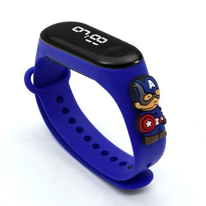 Marvel Spider-Man Children's Cartoon Fashion Watches Stitch Iron Man Electronic Digital LED Display Waterproof Holiday Gift Kids