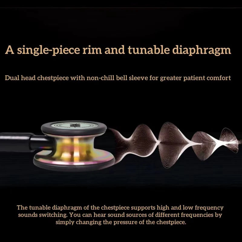 Professional cardiology stethoscope with double-sided chest piece for medical use