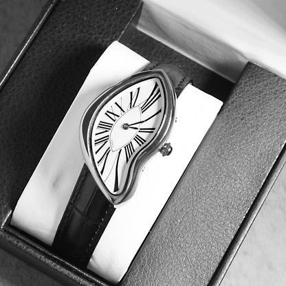 Melted design watch with surreal artistic look for modern home or office

