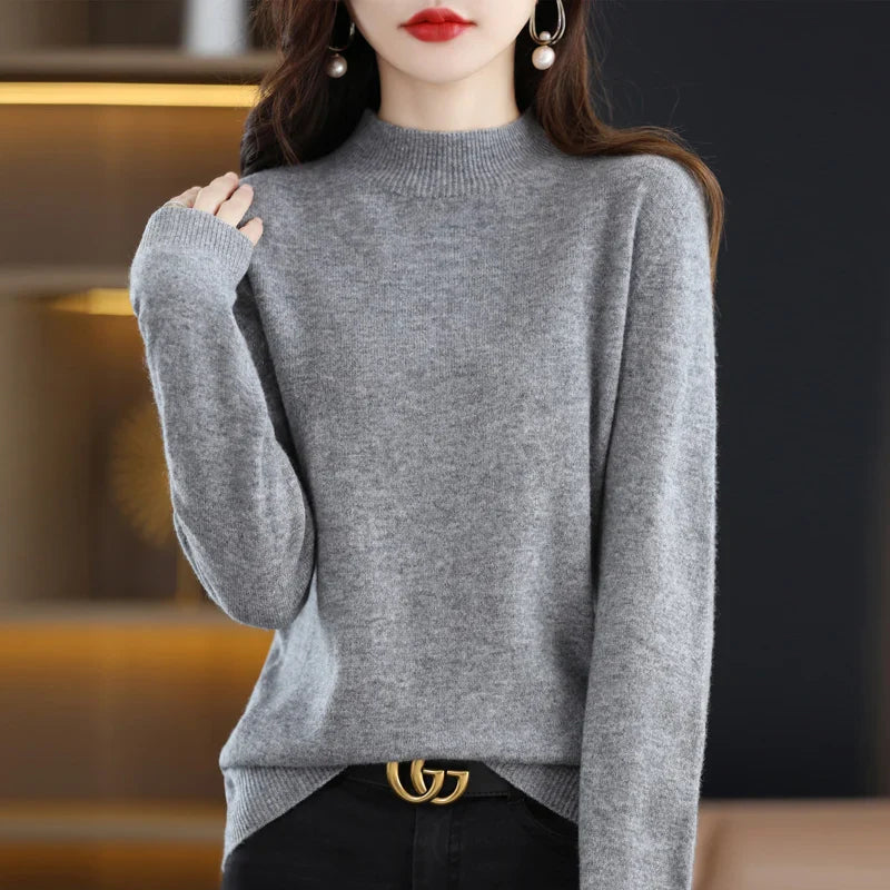 100% Pure Wool Half Neck Pullover Sweater for Men – Warm Winter Wear


