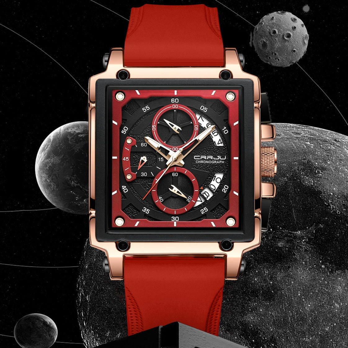 Elegant men's business quartz watch with calendar display
