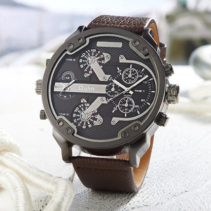 Men's dual time outdoor sports watch for hiking and travel