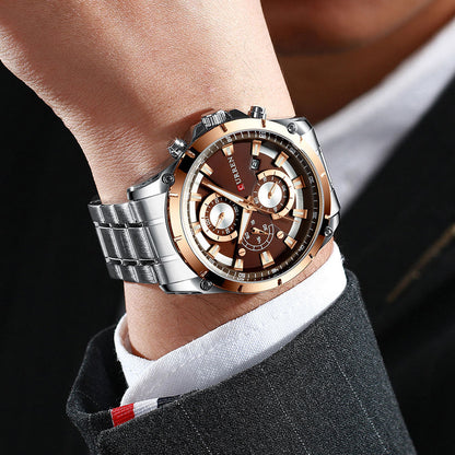 Men's waterproof business quartz watch for office and formal wear