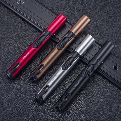 Windproof butane candle lighter with turbo jet flame for BBQ and cigars