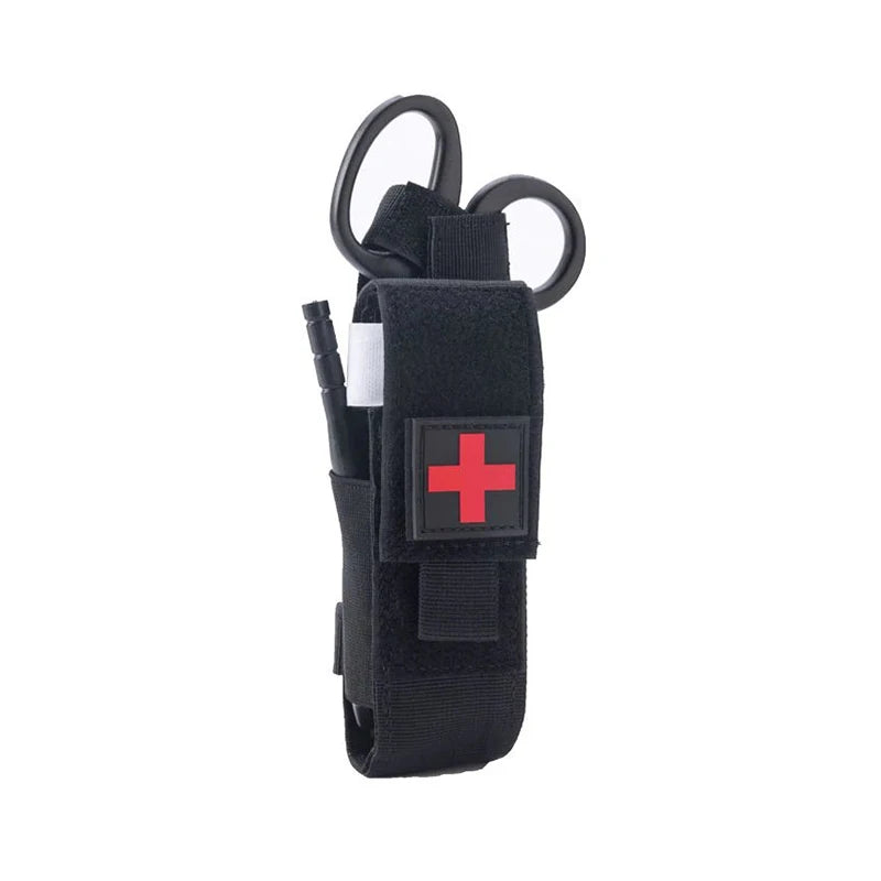 Tactical tourniquet with windlass system for emergency bleeding control in outdoor survival