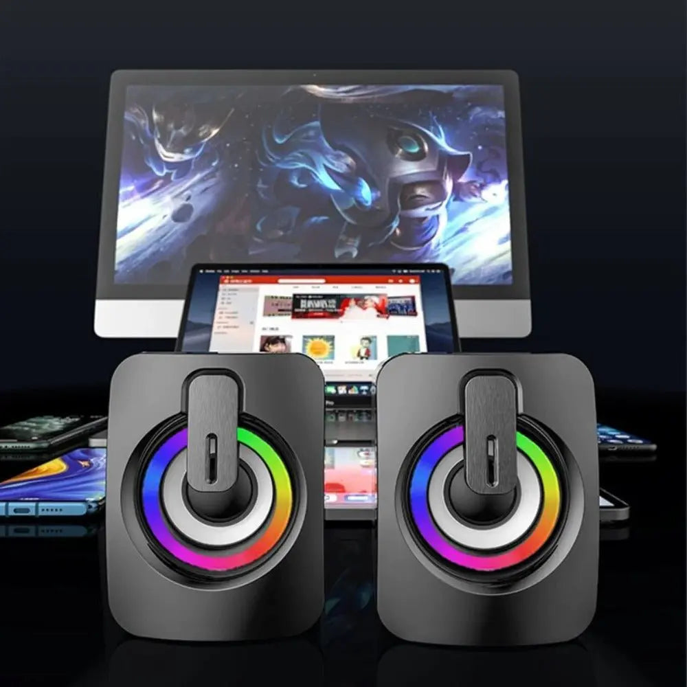 Mini RGB Computer Speaker - RGB Speakers with Dynamic Lights & Bass