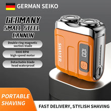 Mini Electric Smart Shaver with dual blades and digital display for travel grooming