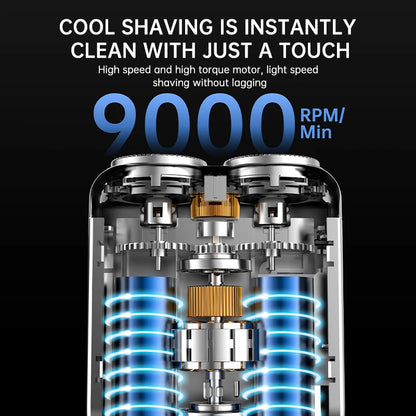 Mini Electric Smart Shaver with dual blades and digital display for travel grooming