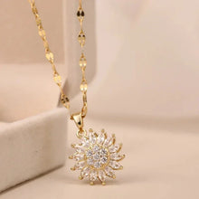Women’s double layer sunflower necklace in stainless steelv