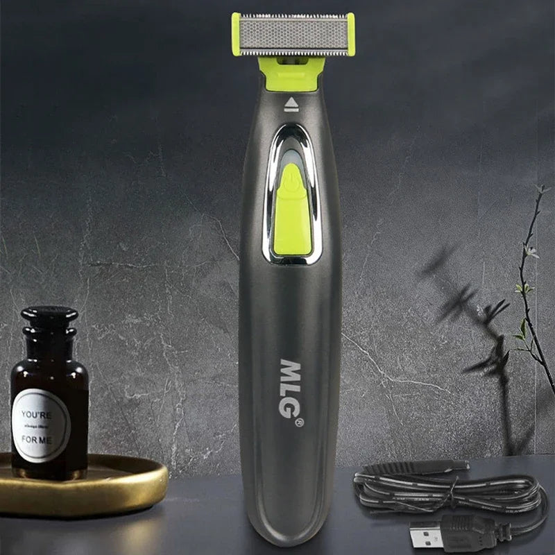 MLG Electric Shaver with USB T blade for full body grooming and washable design for men and women