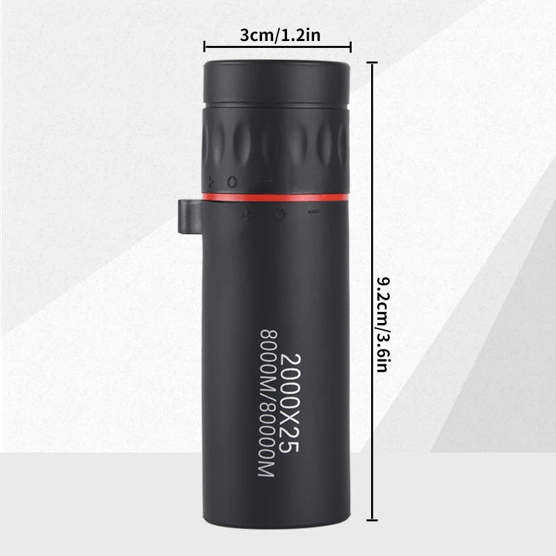2000x25 HD Monocular Telescope with Mobile Phone Holder for Camping, Birdwatching, and Outdoor Zoom Photography