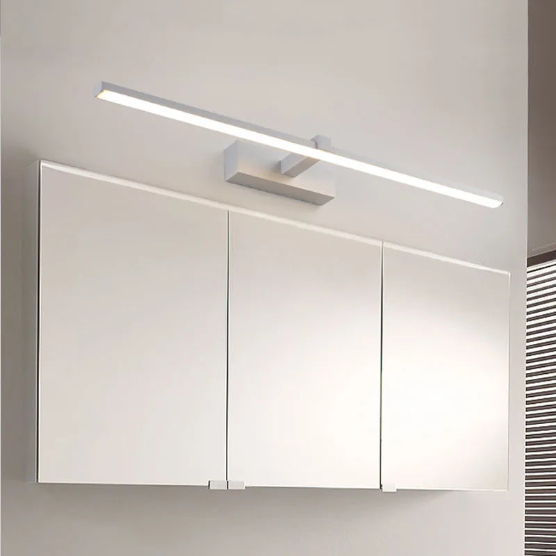 Sleek indoor LED strip wall lamp mounted in modern living room interior

