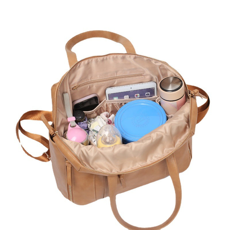 Mummy bag waterproof backpack with large compartments for baby care

