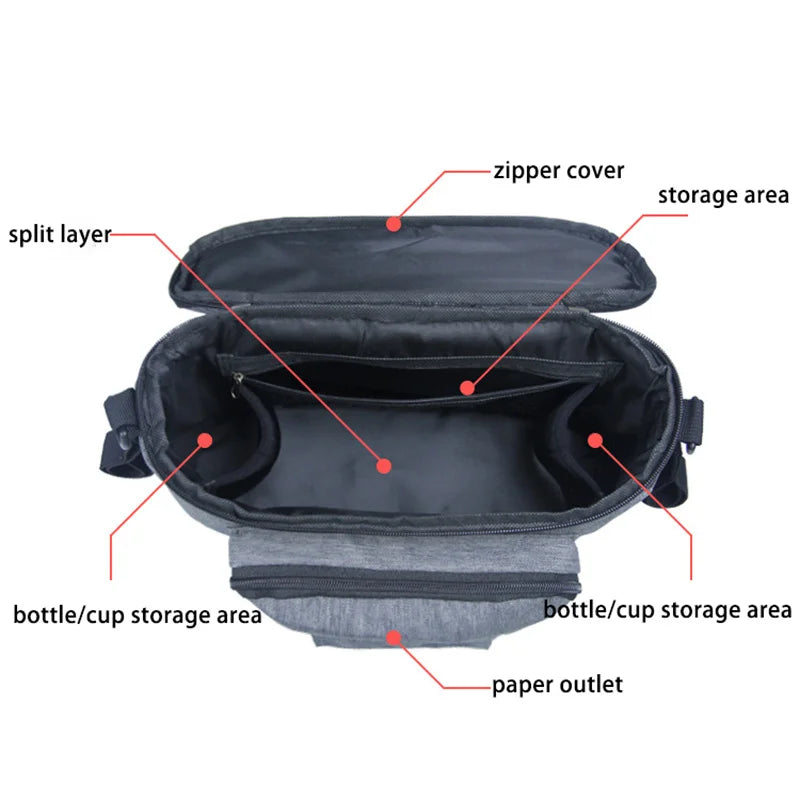 Waterproof diaper bag for moms with stroller straps and baby organizer

