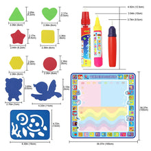 Magic water drawing mat for kids with reusable doodle surface and pens

