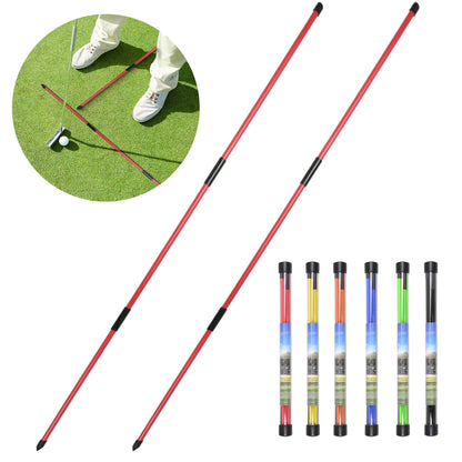Golf Alignment Sticks 2-Pack with Collapsible 48 Inch Rods for Swing Training and Posture Correction
