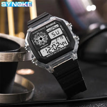Digital sports watch with waterproof design and 7-color LED lights

