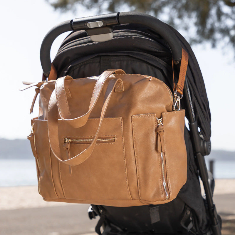 Mummy bag waterproof backpack with large compartments for baby care

