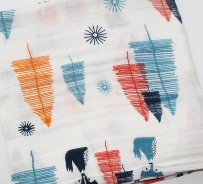 Bamboo muslin swaddle blanket for newborns with soft breathable fabric

