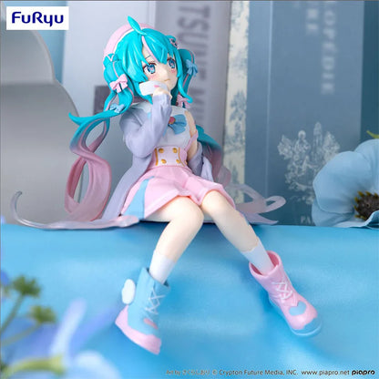 New Hatsune Miku Anime figure Pink sakura sitting position PVC Action figure model toy decoration collect gifts
