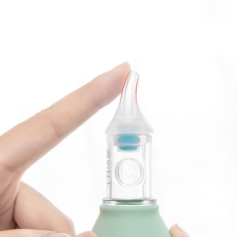 Infant silicone nasal aspirator pump for gentle baby nose cleaning


