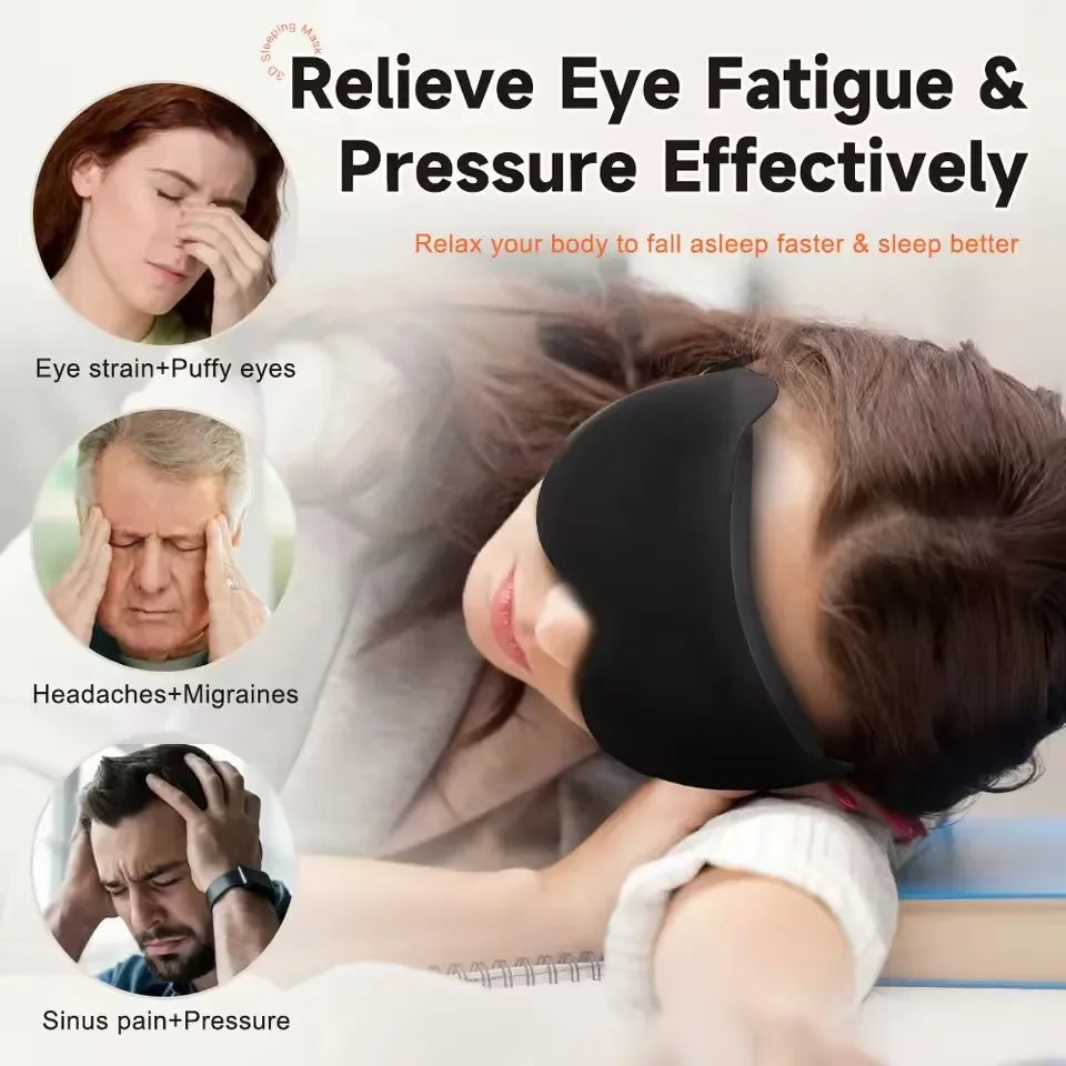 3D sleeping mask eyepatch for travel and night light blocking

