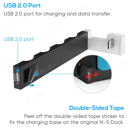 Nintendo Switch OLED Charger Dock for Charging Joycon Controllers with LED Indicators

