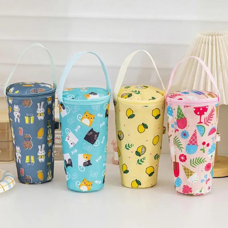 Insulated water bottle tote bag for outdoor hiking and travel
