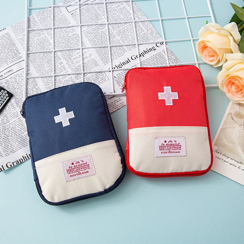 Mini first aid kit and portable medicine bag for travel, camping, and emergency use

