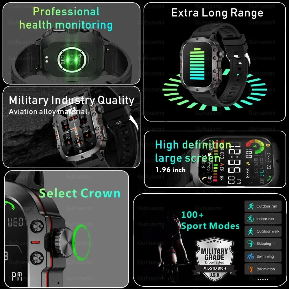 Military Smart Watch for Men with GPS and Outdoor Fitness Features

