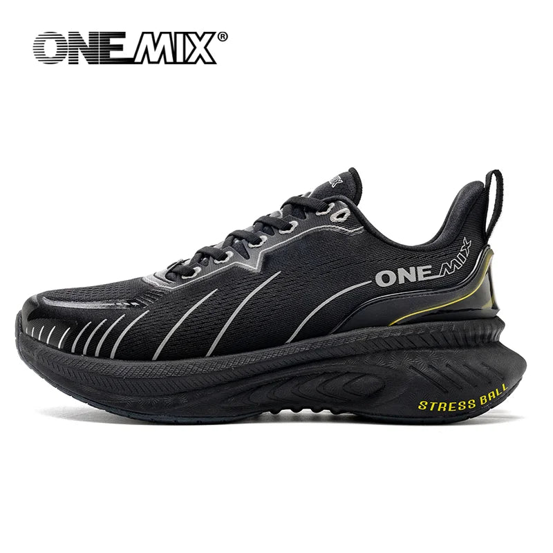 Onemix White Road Running Shoes for Men with air cushion sole